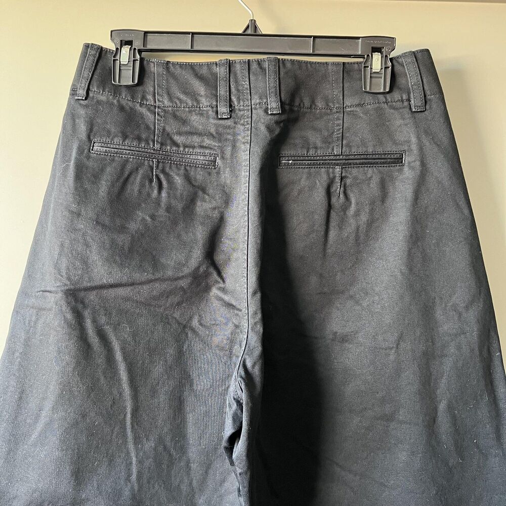 Uniqlo U Pants Women 8 Black Cotton Wide Leg High Rise Chino Casual Wear Classic - Picture 6 of 16